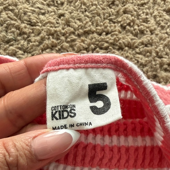 Pink and White Striped Knit Romper - Picture 2 of 3